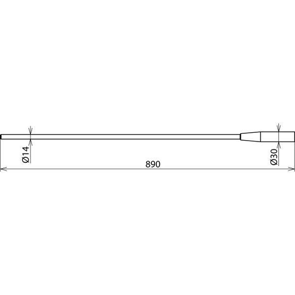 Test probe for PHE 3-24kV D 14 mm L 800mm with M8 threaded socket/bolt image 2