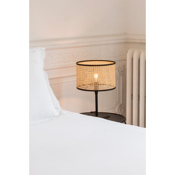 MAMBO BLACK TABLE LAMP RATTAN LAMPSHADE ø320*213*ø image 2