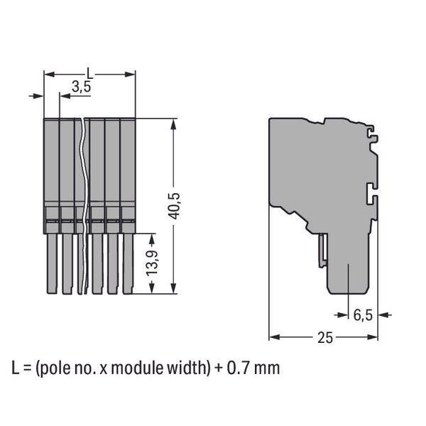 2-conductor female connector;1.5 mm²;2-pole;gray image 2