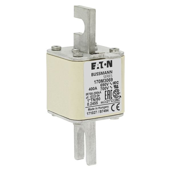 Fuse-link, high speed, 400 A, AC 690 V, compact DIN 1, 45 x 58 x 104 mm, aR, DIN, IEC, single indicator image 16