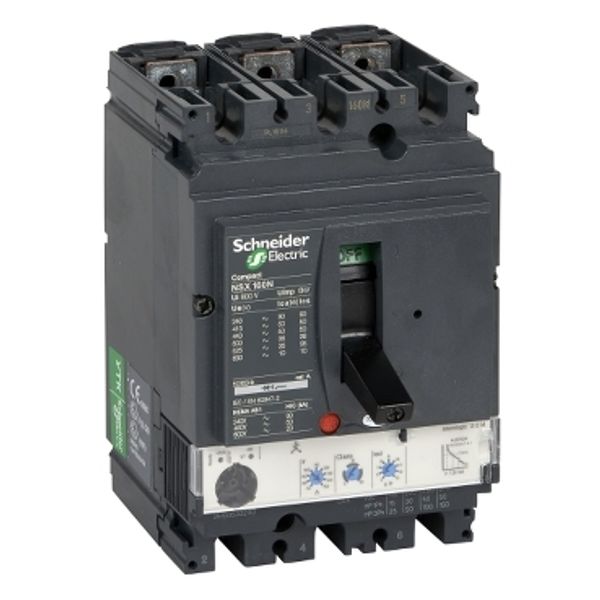 circuit breaker ComPact NSX160N, 50 kA at 415 VAC, MicroLogic 2.2 M trip unit 150 A, 3 poles 3d image 2