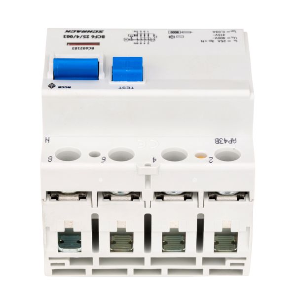 Residual current circuit breaker 25A, 4-p, 30mA,type AC, 6kA image 5