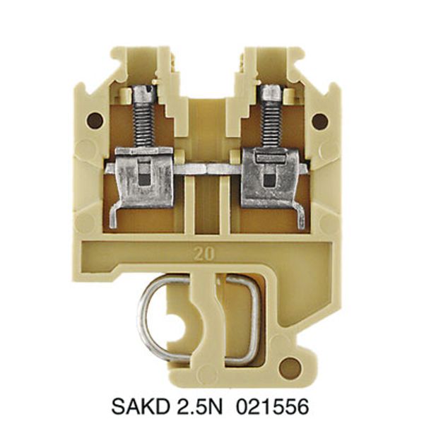 Feed-through terminal block, Screw connection, 2.5 mm², 500 V, 24 A, N image 1