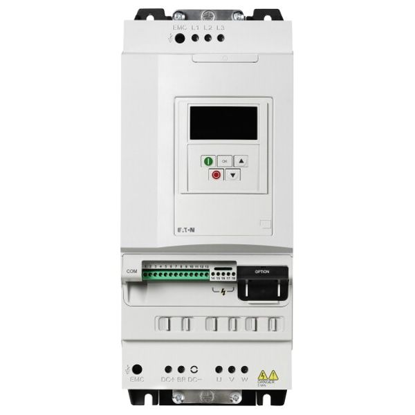 Frequency inverter, 230 V AC, 3-phase, 30 A, 7.5 kW, IP20/NEMA 0, Radio interference suppression filter, Brake chopper, Additional PCB protection, OLE image 1