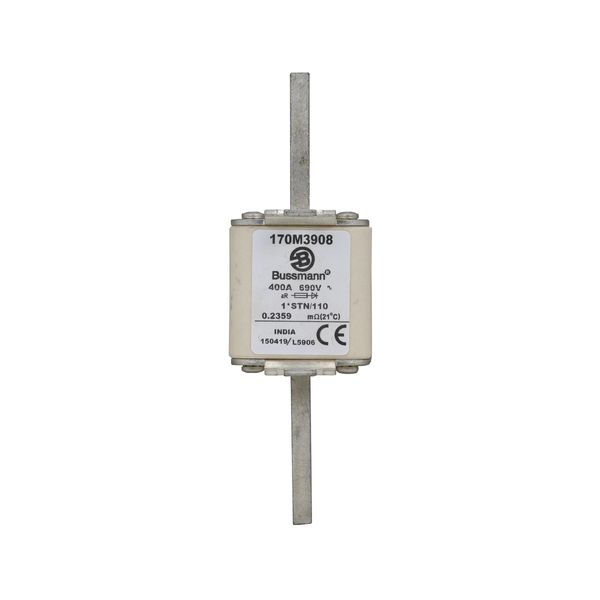 Fuse-link, high speed, 400 A, AC 690 V, compact size 1, 43 x 59 x 141 mm, aR, DIN, IEC, visual indicator image 5