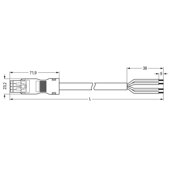 pre-assembled connecting cable Eca Socket/open-ended pink image 4