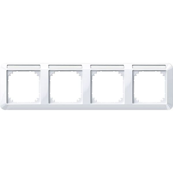 1-M frame, 4f. m. label holder, horizontal installation, active white glossy image 1