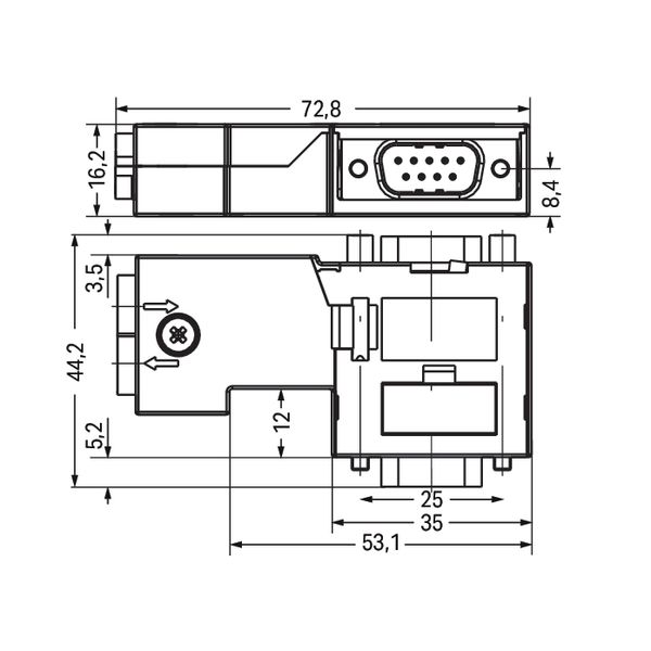 Fieldbus Connector PROFIBUS with D-sub male connector 9-pole light gra image 6