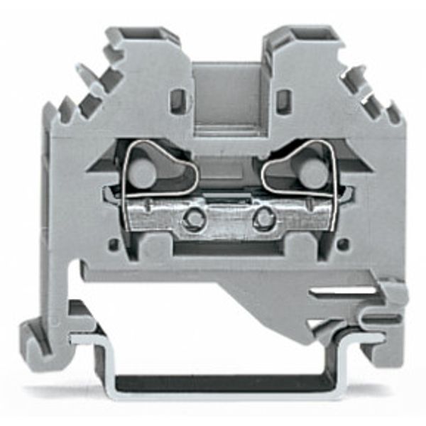 2-conductor through terminal block 4 mm² lateral marker slots gray image 2