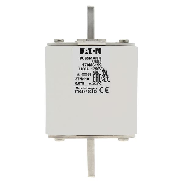 Fuse-link, high speed, 1100 A, AC 1250 V, size 3, 76 x 90 x 139 mm, aR, DIN, IEC, type T indicator image 10