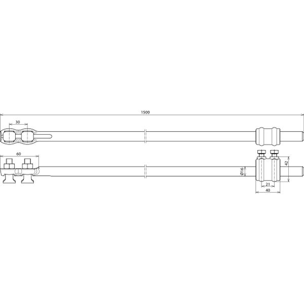 Earth entry rod St/tZn  -SET- L 1500 mm, disconn. sleeve, KS screws image 2