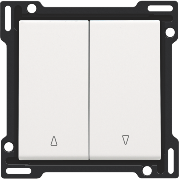 Finishing set for double roller blind push button, white coated image 2