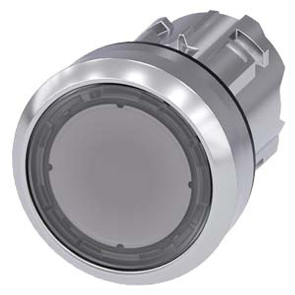 Pushbutton, 22 mm, round, metal, shiny, clear, pushbutton, flat momentary...3SU1050-0AB70-0AA0-Z Y19 image 1