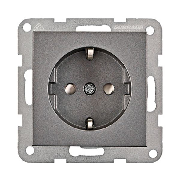 Socket outlet with safety shutter, cage clamps, anthracite image 1