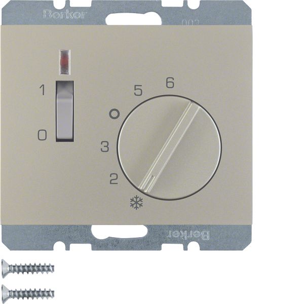 Thermostat, NC contact, centre plate, rocker switch,K.5, stainl.steel  image 1