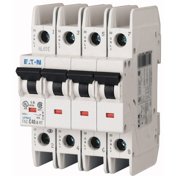 Miniature circuit breaker (MCB), 40 A, 4p, characteristic: B, NA image 1