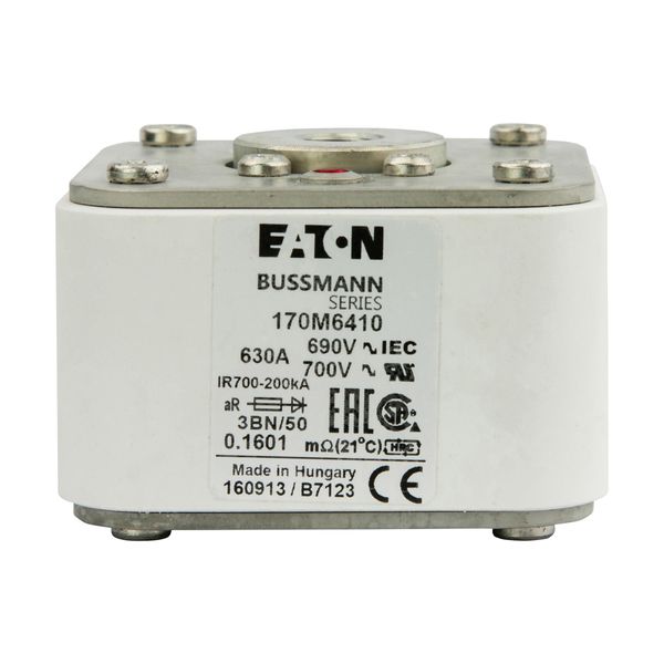 Fuse-link, high speed, 630 A, AC 690 V, size 3, aR, IEC, UL, single indicator image 9