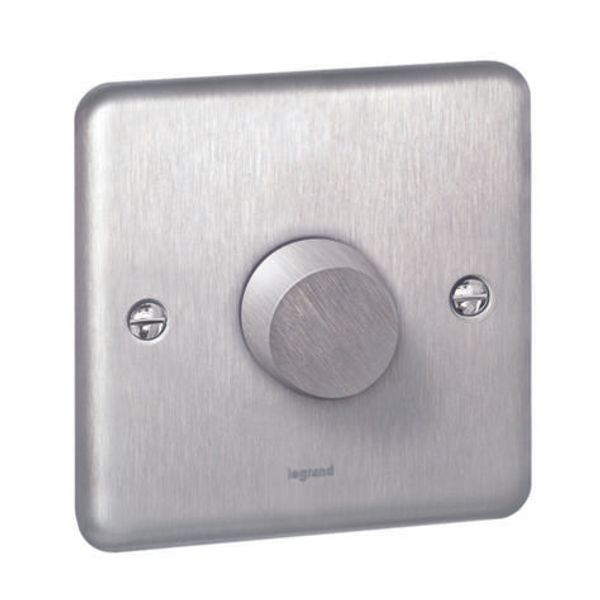 Synergy Authentic universal rotary dimmer (LED & Halogen) - 300W - Brushed Stainless Steel image 1