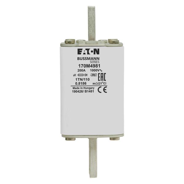 Fuse-link, high speed, 200 A, AC 1000 V, DIN 1, 51 x 69 x 138 mm, aR, DIN, IEC, type T indicator image 14