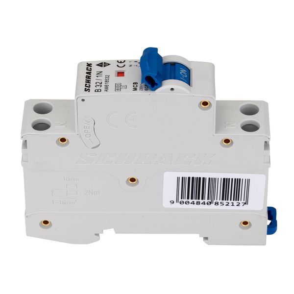 Miniature Circuit Breaker (MCB) AMPARO 6kA, B 32A, 1+N, 1MW image 7