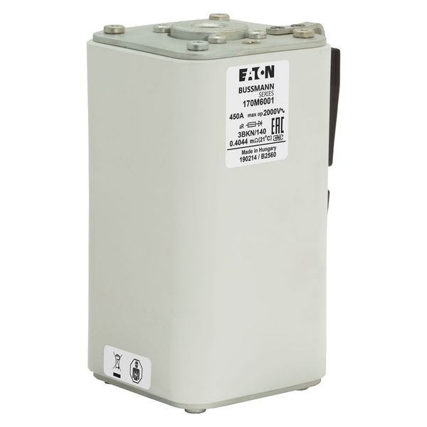 Fuse-link, high speed, 375 A, AC 3000 V, size 3, 75 x 96 x 166 mm, aR, IEC, single indicator image 8