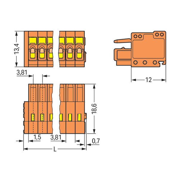 1-conductor female connector CAGE CLAMP® 1.5 mm² orange image 4