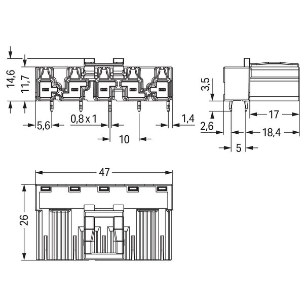 Plug for PCBs angled 5-pole white image 7