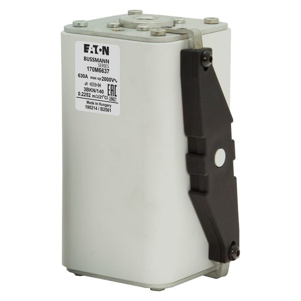 Fuse-link, high speed, 630 A, AC 2000 V, size 3, 74 x 96 x 143 mm, aR, IEC, single indicator image 6