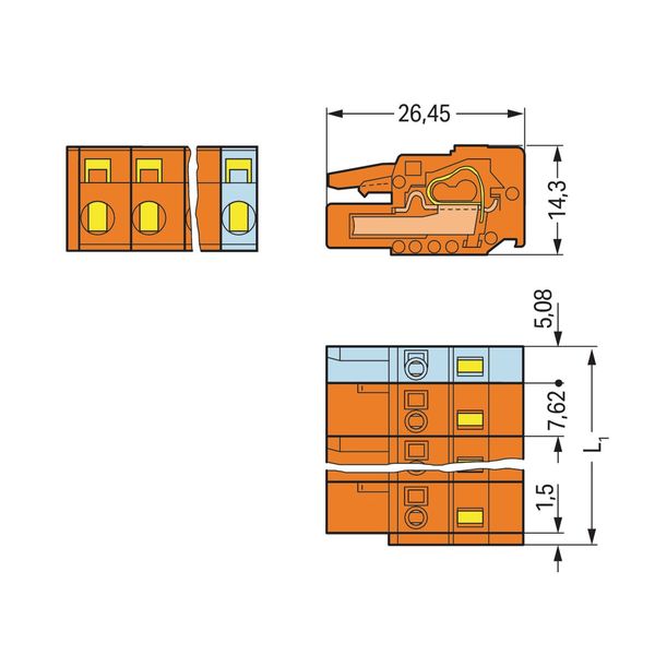 1-conductor female connector CAGE CLAMP® 2.5 mm² orange image 3