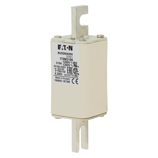 Fuse-link, high speed, 315 A, AC 1250 V, compact size 1, 45 x 58 x 138 mm, aR, DIN, IEC, type T indicator image 4