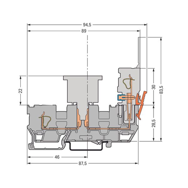 1-conductor/1-pin carrier terminal block with 2 jumper positions for D image 3