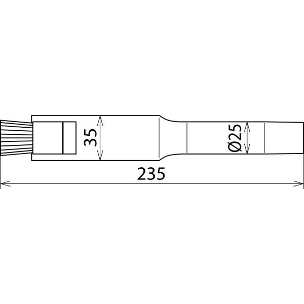 Flat cleaning head w. brush D=25/W=35mm for NS dry cleaning set -1000V image 2