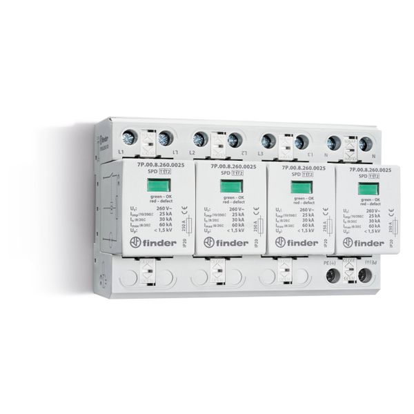 SPD type 1+2, 3 phase/3 varistors/260V Max./remote signal. (7P.05.8.260.1025) image 3