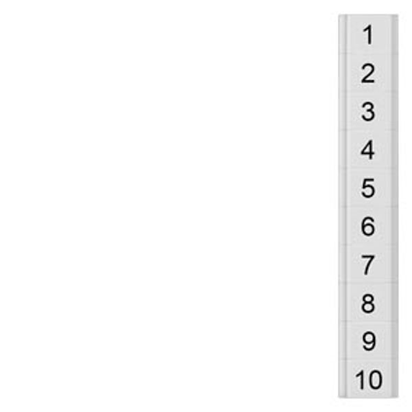 Labeling plate, flat, with 1-10, horizontal, terminal width: 4.2 mm image 1