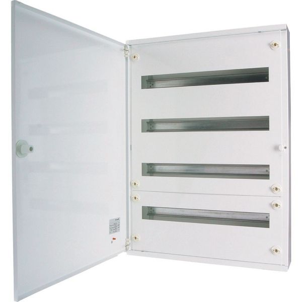 Complete surface-mounted flat distribution board, white, 24 SU per row, 2 rows, type E image 1
