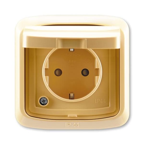 5518A-3999 D Socket outlet with earthing contacts, shuttered, with hinged lid image 1