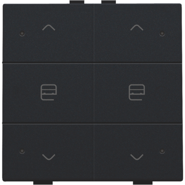 Double push button with LED for Niko Home Control, black coated image 2