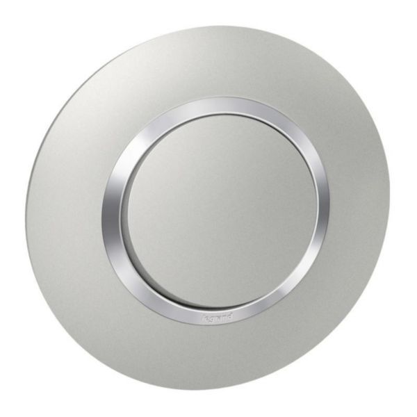 Switch or two-way switch dooxie 10AX 250V~ delivered with round aluminum plate with chrome effect ring image 1