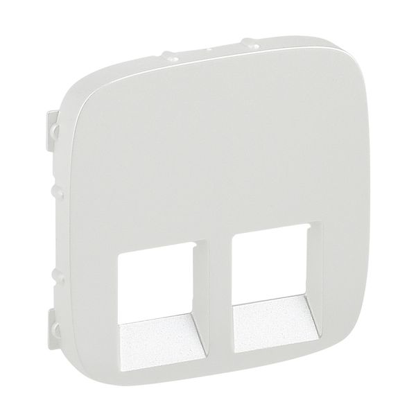 Cover plate Valena Allure - double RJ 45/RJ 11 socket - pearl image 1