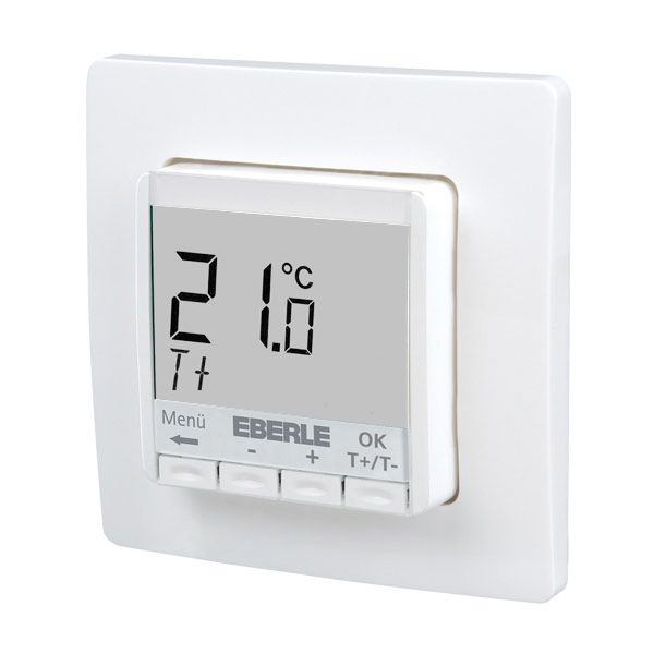 Concealed thermostat as room controller, AC 230V, 1 changeover contact, heating 5(2) A, cooling 1(1) A, white backlighting image 1