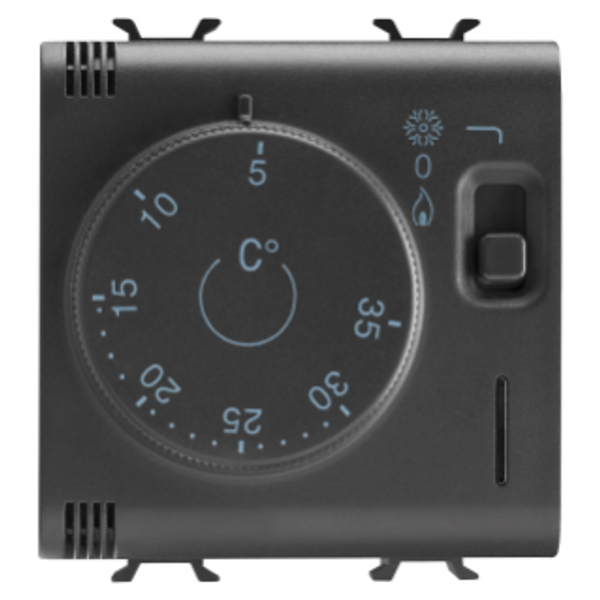 THERMOSTAT - 230V ac 50/60Hz - 2 MODULES - SATIN BLACK - CHORUSMART image 1