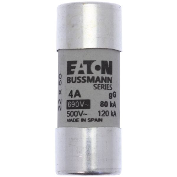 Fuse-link, LV, 4 A, AC 690 V, 22 x 58 mm, gL/gG, IEC image 2