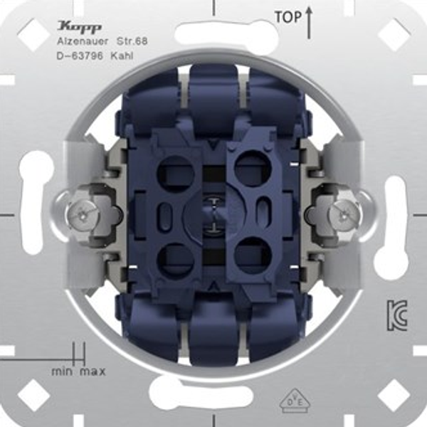 Two-way switch, 2x Rocker/push, Built-in, 250V, 10A, Aluminum, RAL9006 image 1