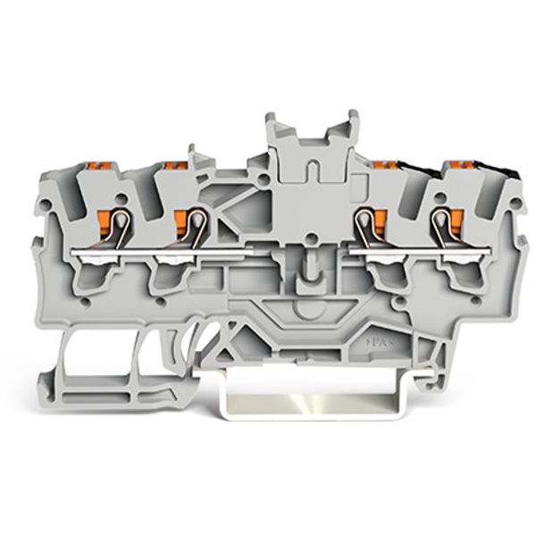 Double potential terminal block with push-button 1.5 mm² gray image 3