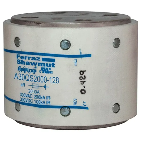 High Speed Fuse A30QS 300VAC 300VDC 2000A Hockey Puck, Bolt-In image 1