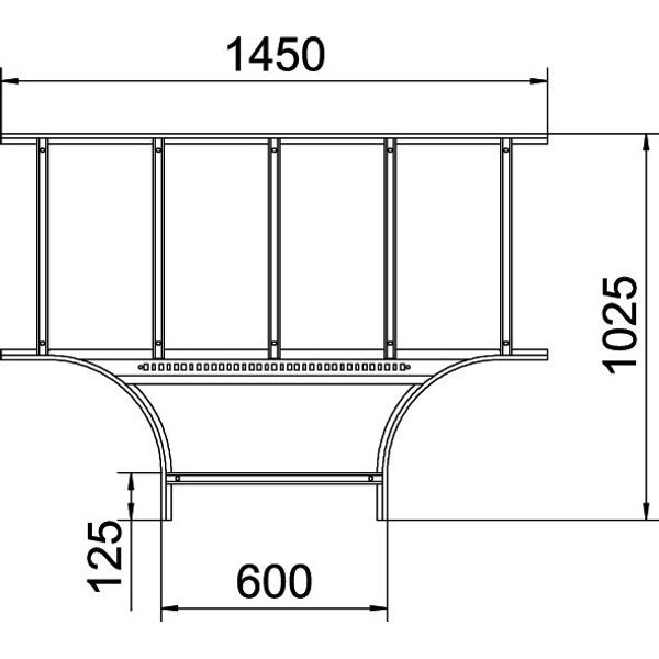 SLT 1160 R3 FT T piece for cable ladder 110x600 image 2