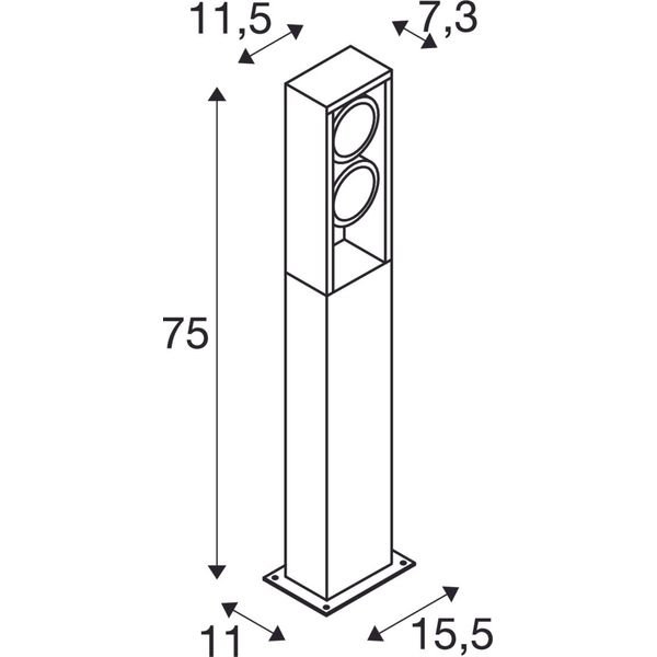 ESKINA 75 FRAME 27W 3000/4000K 230V LED IP65 anthracite image 2