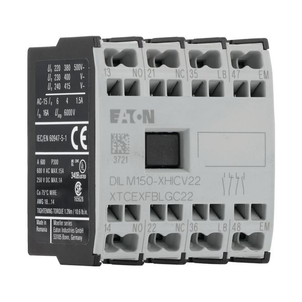 Auxiliary contact module, 4 pole, Ith= 16 A, 1 N/O, 1 N/OE, 1 NC, 1 NCL, Front fixing, Spring-loaded terminals, DILMC40 - DILMC150 image 9