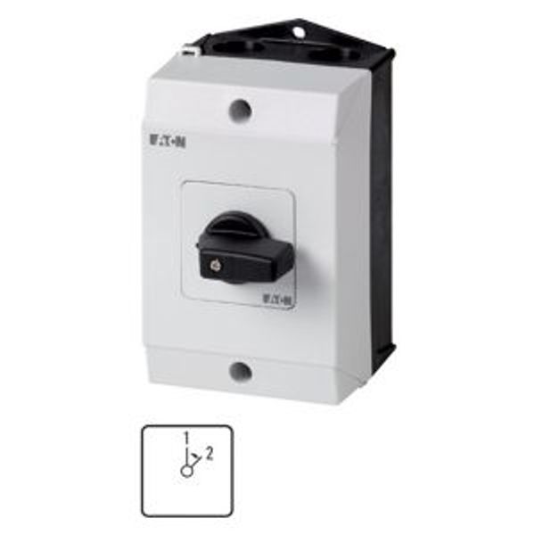 Changeover switches, T0, 20 A, surface mounting, 1 contact unit(s), Contacts: 2, 45 °, momentary, Without 0 (Off) position, With spring-return to 1, 1 image 4