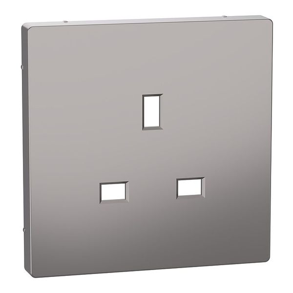 Central plate for British standard socket insert, stainless steel, system design image 1